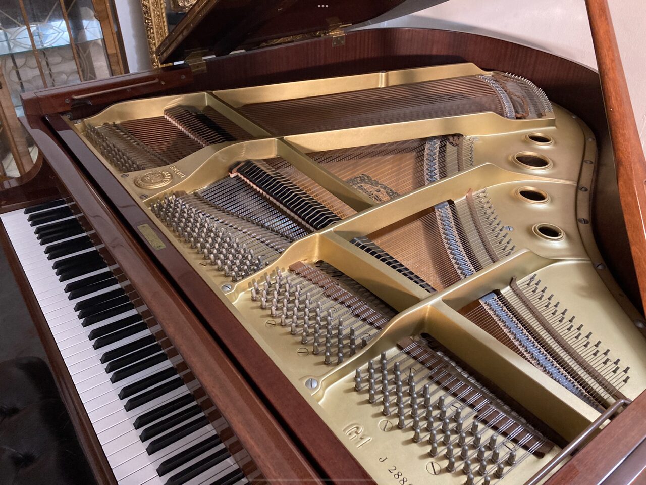 Inside view of Yamaha G1 Baby Grand